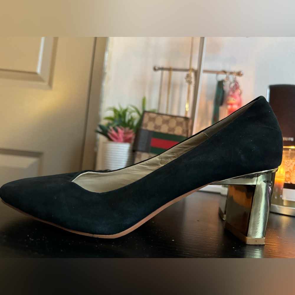 Miu Miu Black Heels with Gold Black Heel